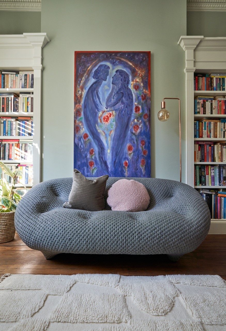 A painting by Salomé Wu in a collector's home, London, 2022 © Sidika Owen