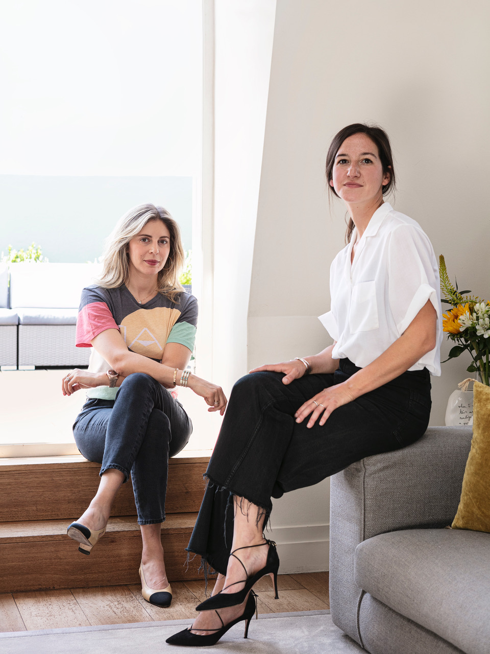 Cécile Ganansia and Louise Chignac, Directors of Canopy Collections in their London office @ Ollie Hammick / Canopy Collections